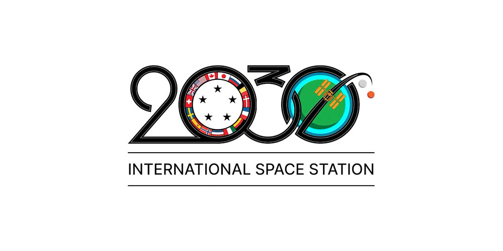 \"NASA設(shè)計標(biāo)志為慶祝國際空間站運營延長至2030年,logo設(shè)計\"
